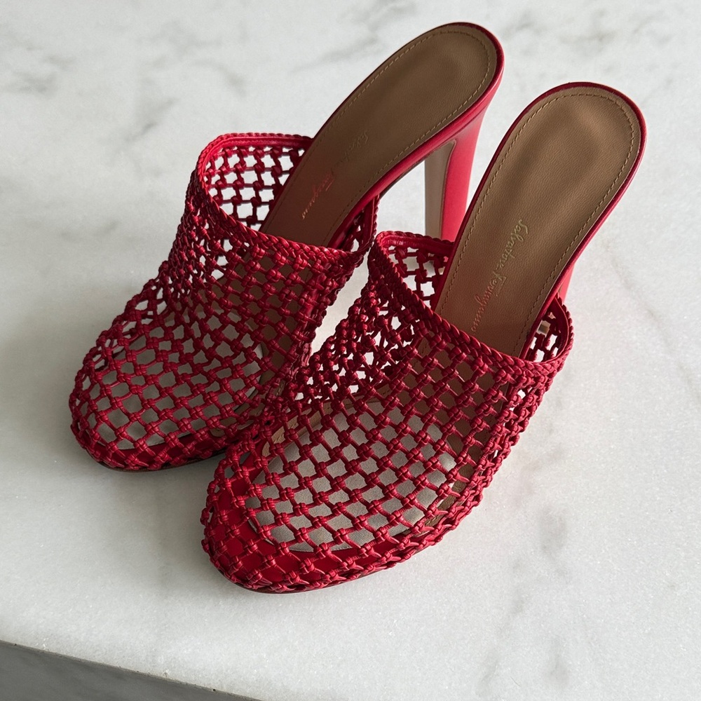 Salvatore Ferragamo Red Mesh Heels